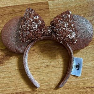 DISNEY Sequin Rose Gold Minnie Mouse Ear Headband